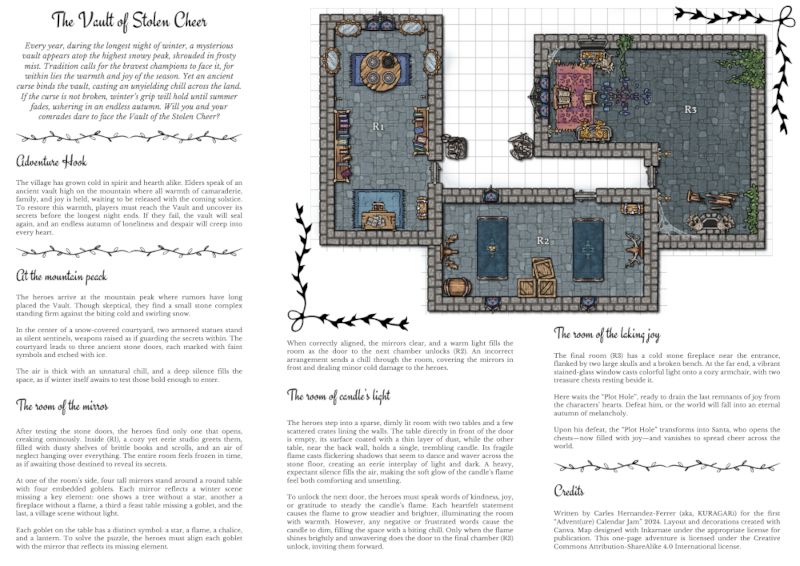 Small snapshot of the PDF of "The Vault of the Stolen Cheer"
