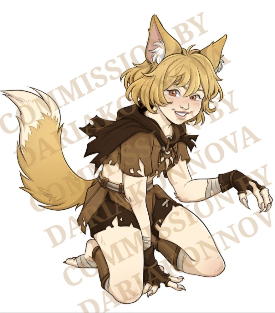 Art commission from Dariakonnova on Tumblr of my Shifter OC Roxie.