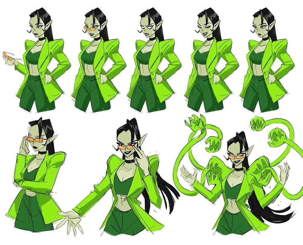 Various poses and emotions for Desdemona Catastrophe.
