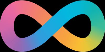 レインボーカラーの無限大のシンボル