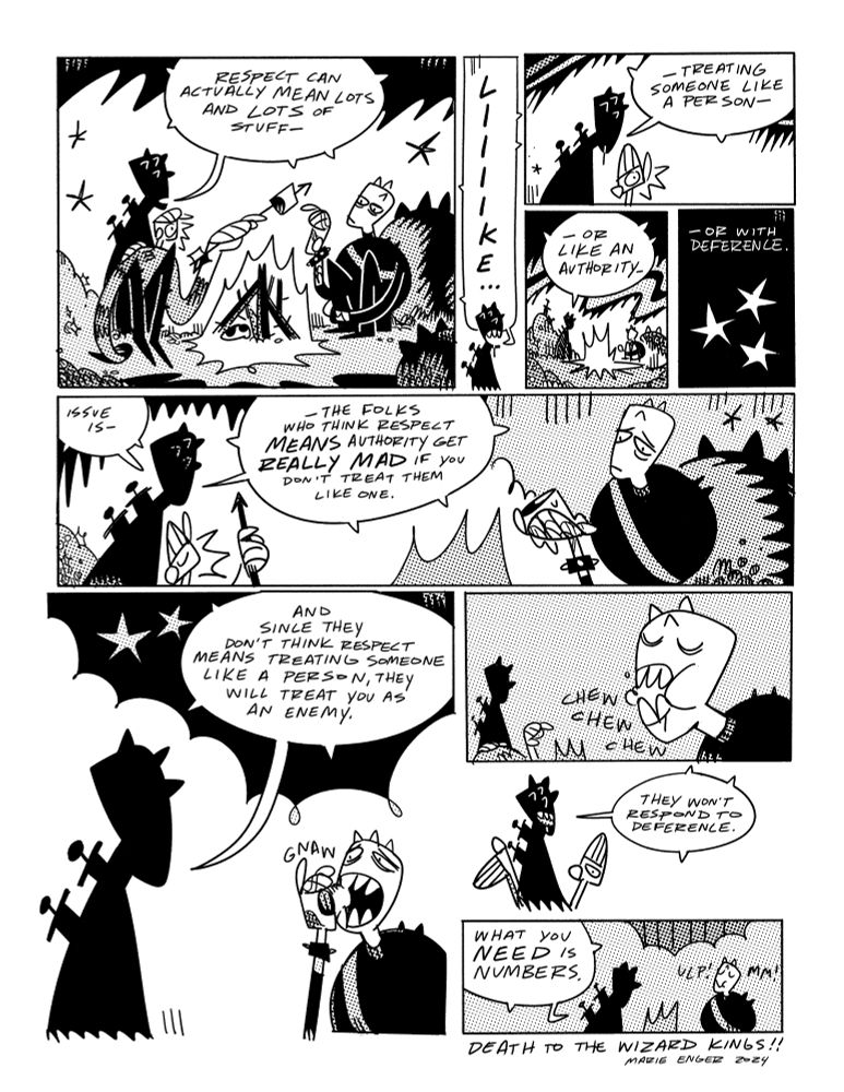 A comic page featuring Pit Pit and Rat Pit discussing respect. 