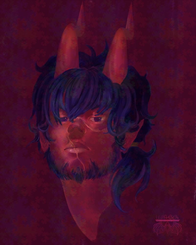 dungeons and dragons character portrait of a tiefling rogue.  dnd portrait commission