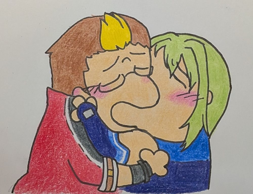 Wald and Wazy in the sloppy make out meme template 