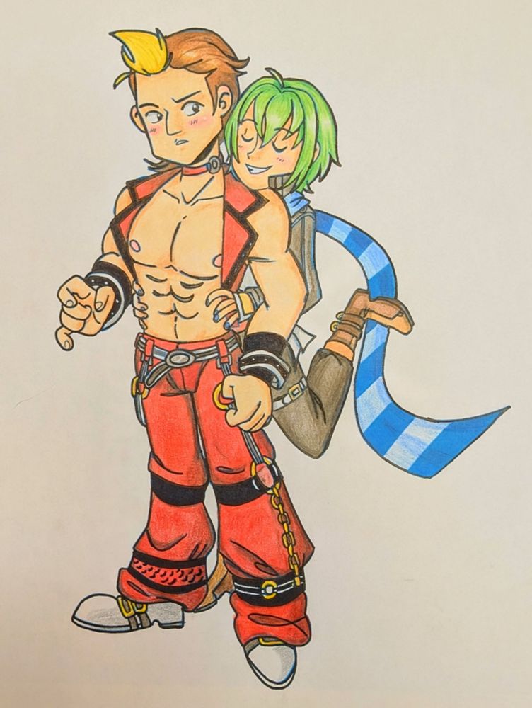 Wald stands, looking unsure as Wazy grabs him from behind.