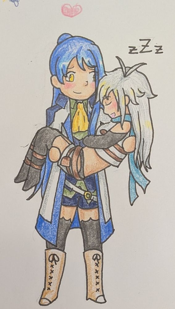 Laura and Fie from Trails to Reverie. Laura is carrying a sleeping Fie