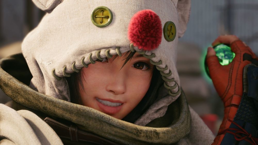 Yuffie dressed as moogle in Final Fantasy 7 Remake