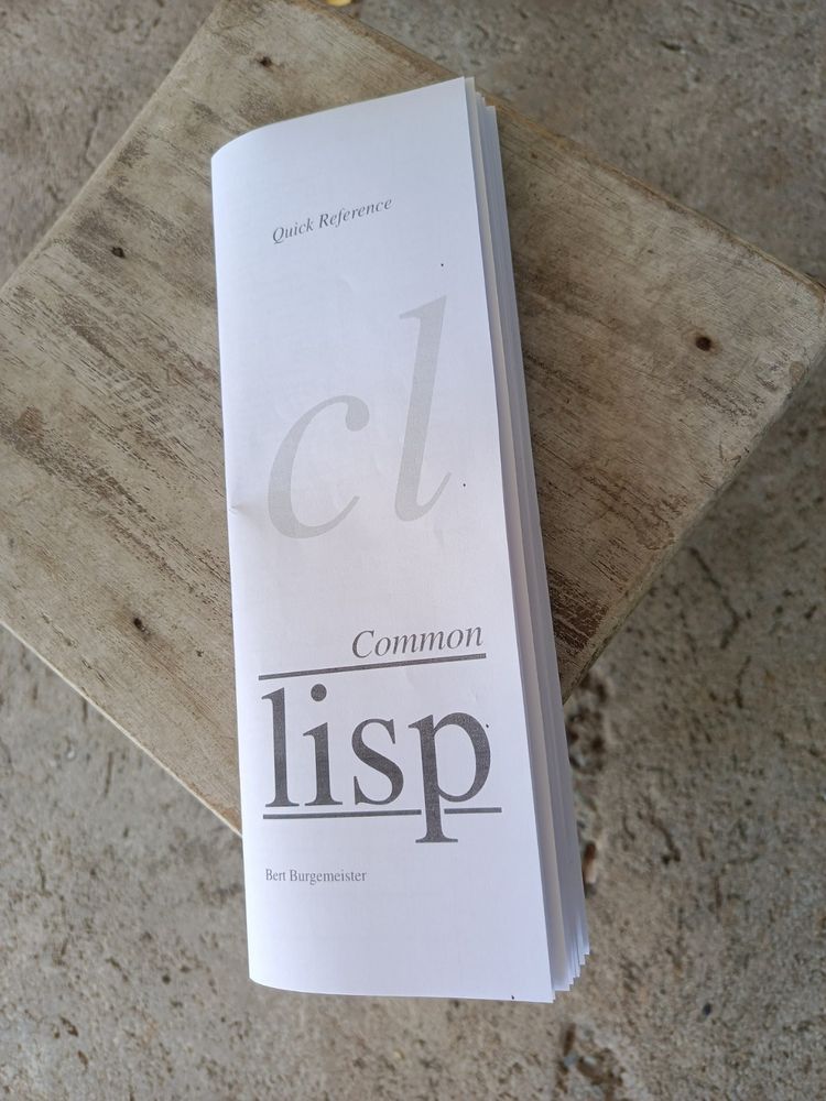 Common Lisp Quick Reference on paper
