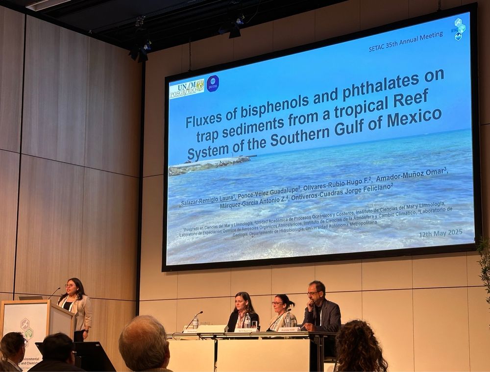Scientist presenting her work about bisphenols and phthalates in the Gulf of Mexico at SETAC 2025