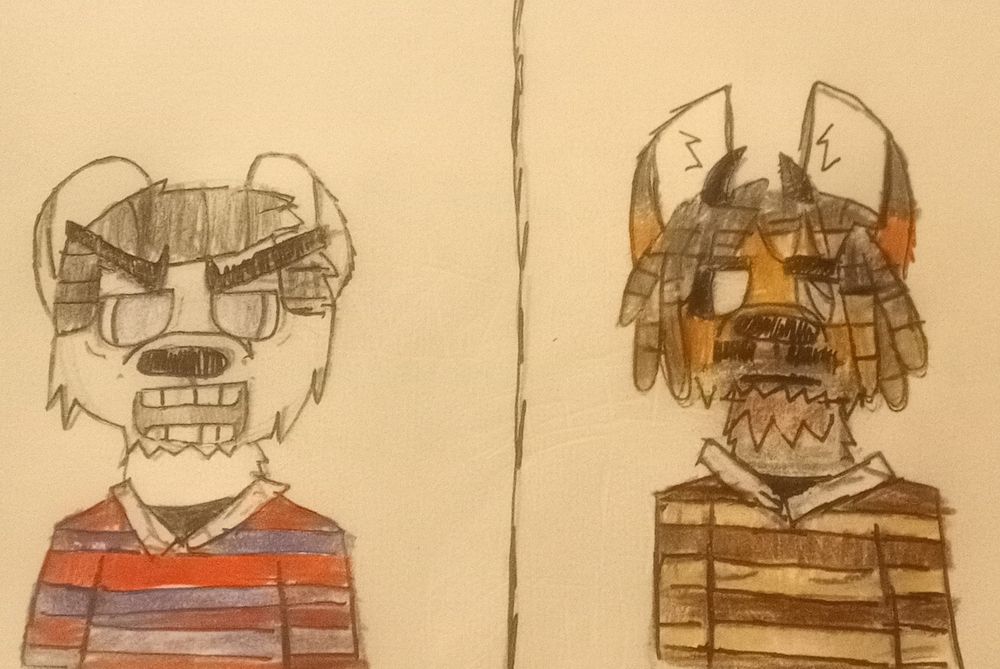 This Shitpost drawing is describing Derek as Chris Chan and the titular Andrew as Liquid Chris 