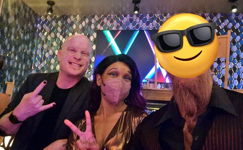 Bret, Cupcake, and Cupcakes partner gathered for a selfie