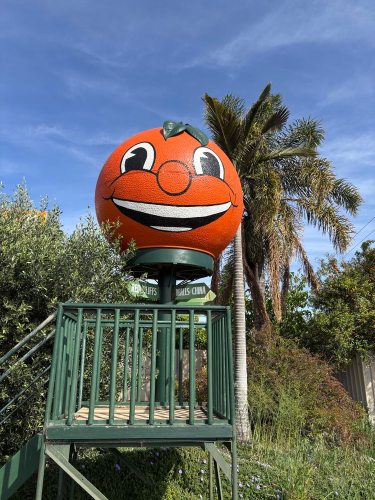 Giant orange in front of you.