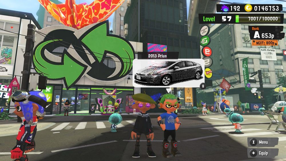 A post showing an image of a 2013 Toyota Prius hybrid electric vehicle in the Splatoon 3 video game.