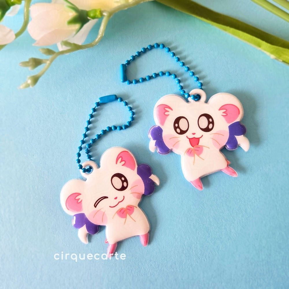 A photo of my puffy charms featuring Hamtaro and Bijou from Hamaro!