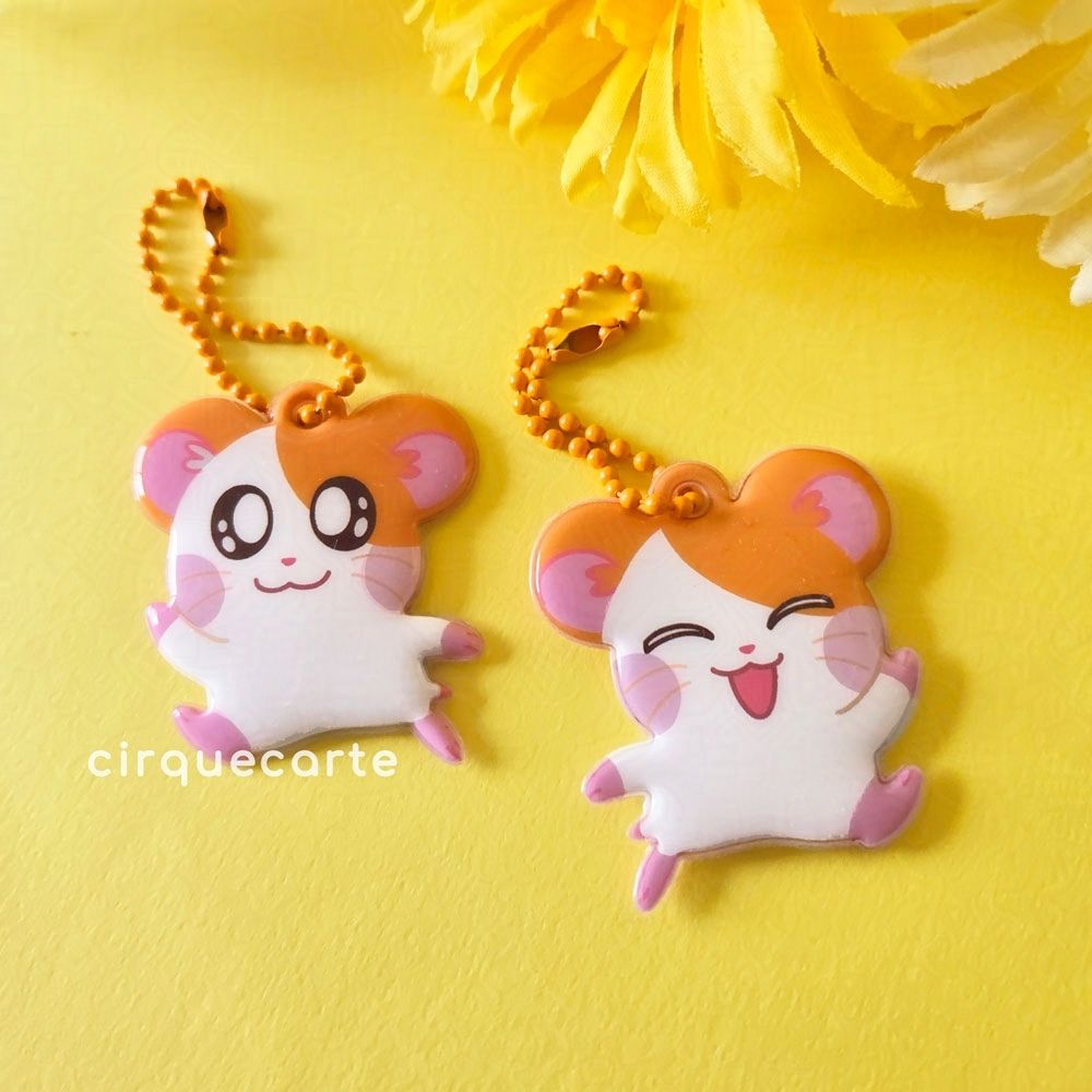 A photo of my puffy charms featuring Hamtaro and Bijou from Hamaro!