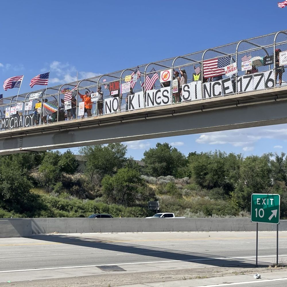 Utah Overpass Action is an all-volunteer group of Utahns that message on freeway overpasses throughout the state to promote democracy, the rule of law, and equality.