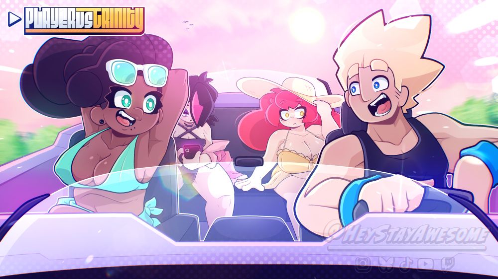 Official Artwork for the indie animated series "PLAYER vs TRINITY"
