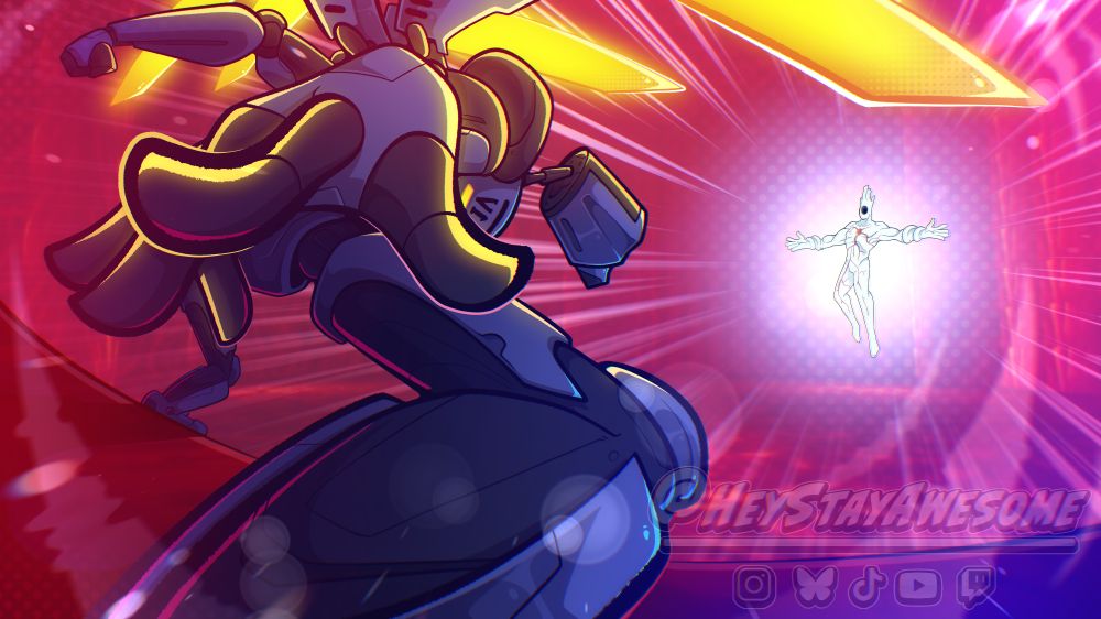 Fanart of V1 and Minos Prime from "Ultrakill"