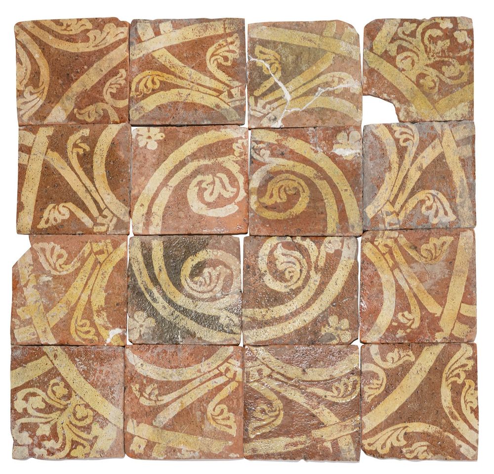 Carreaux de pavement provenant d’un dallage d’un
château féodal du XIIIe siècle