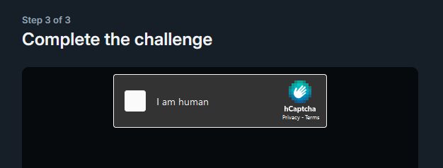 screenshot of the bluesky captcha "confirm you're human" step of the site's account creation process.