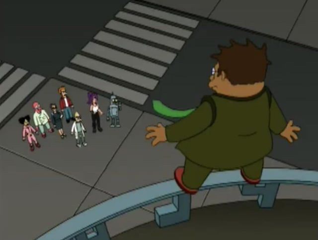 screenshot from Futurama with some visual parallels 