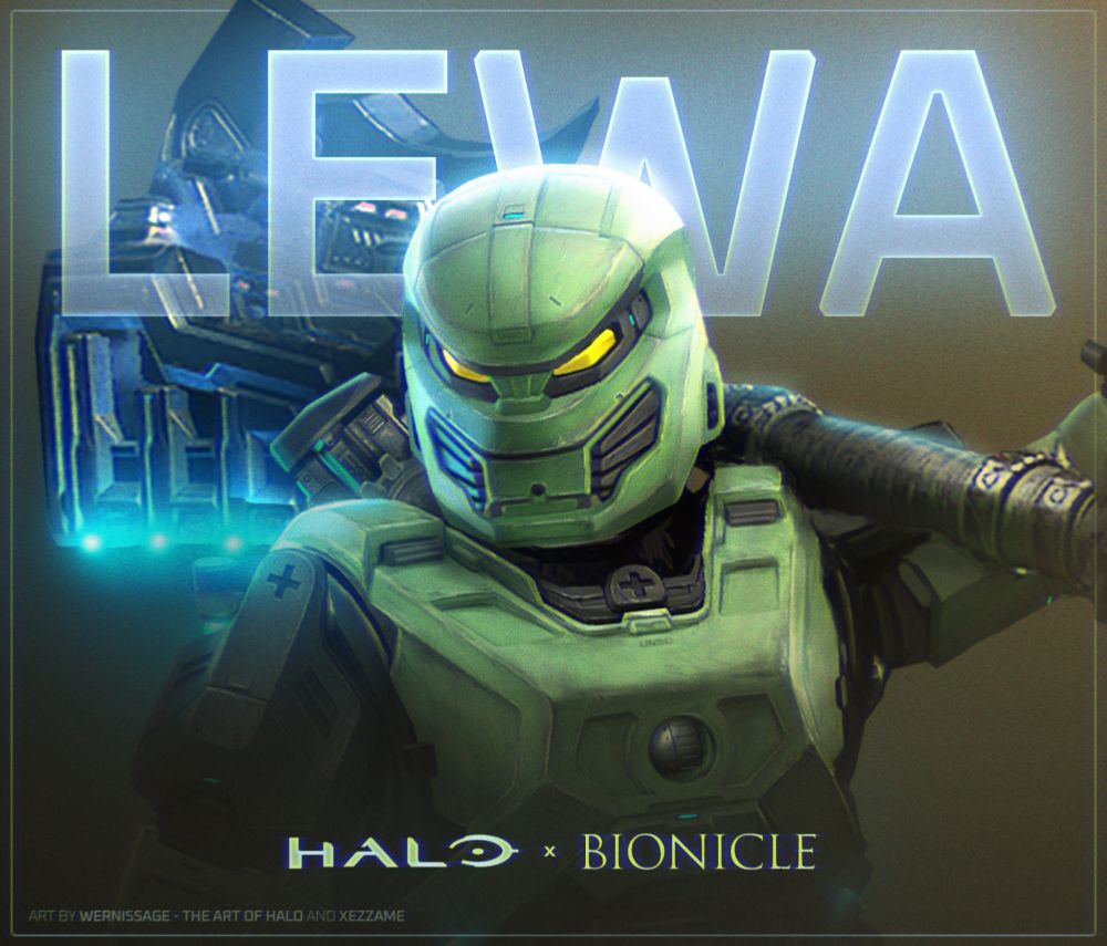 Halo Bionicle crossover, Lewa Helmet
Art by: Wernissage and XeZzamE