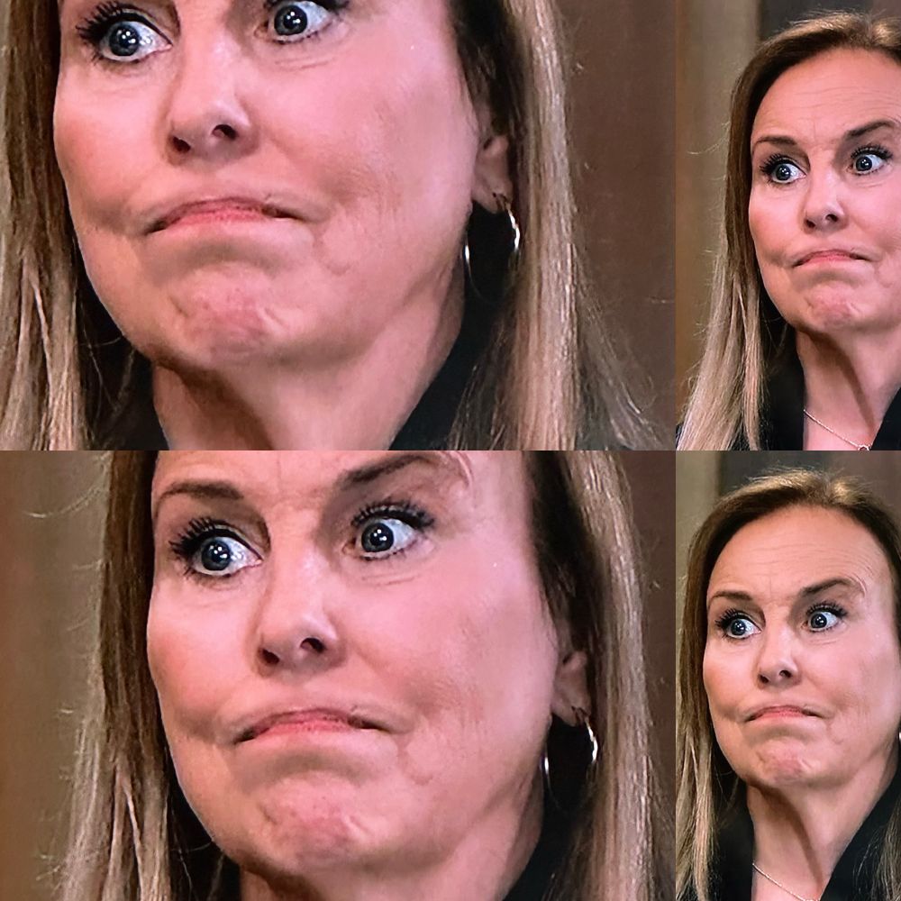 Soap opera lady’s facial expression from four different perspectives 