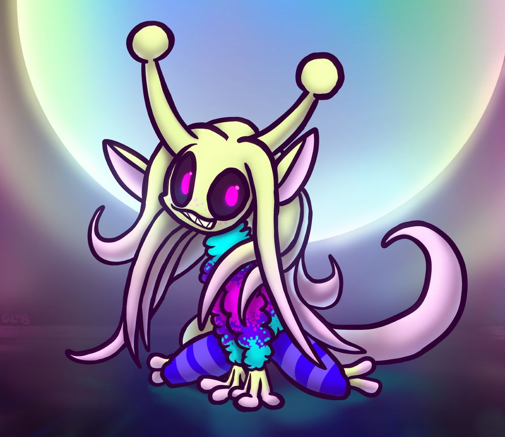 art of a girly nonbinary furry alien creature