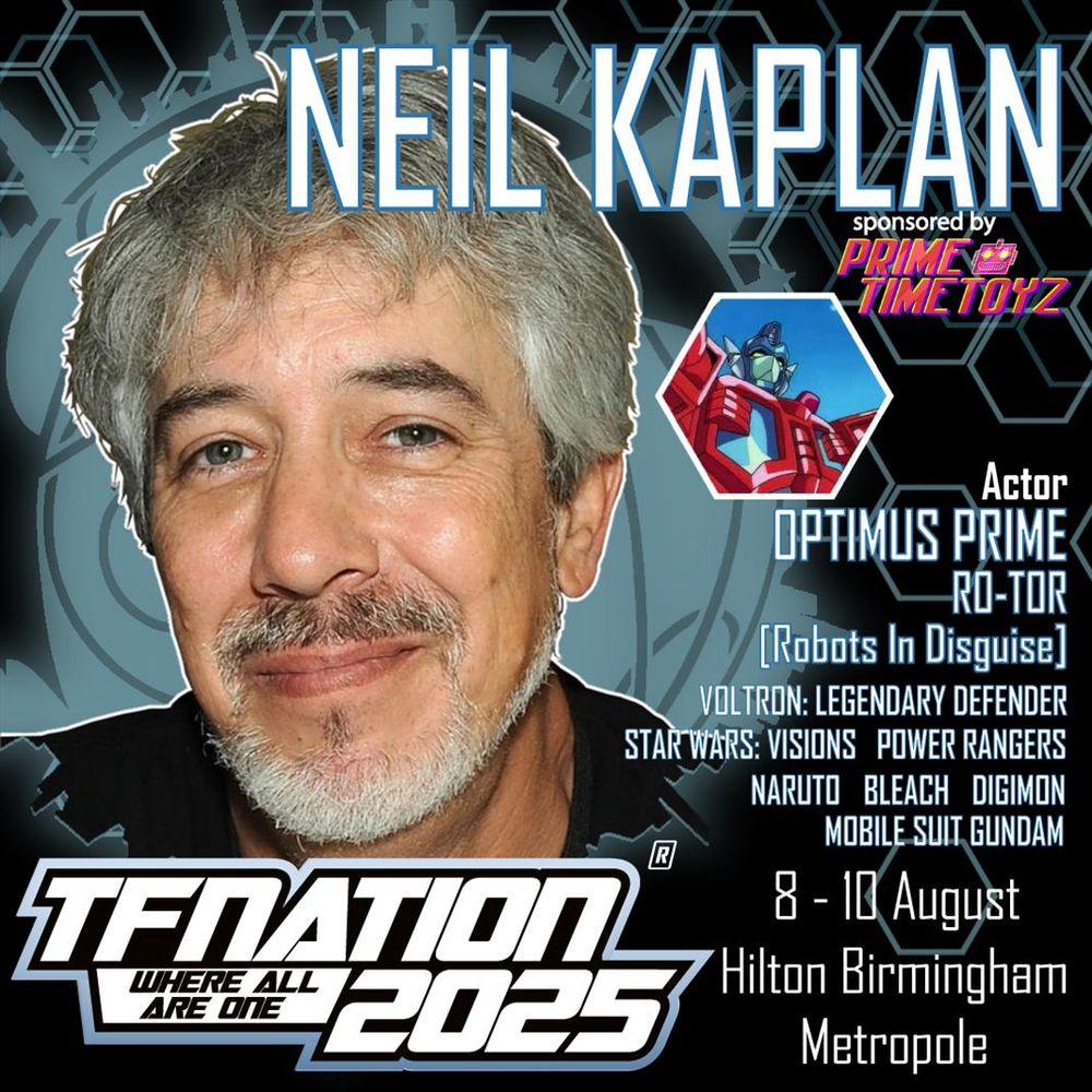 A banner announcing Neil Kaplan's appearance at TFNation 2025, in association with PrimeTIme Toyz