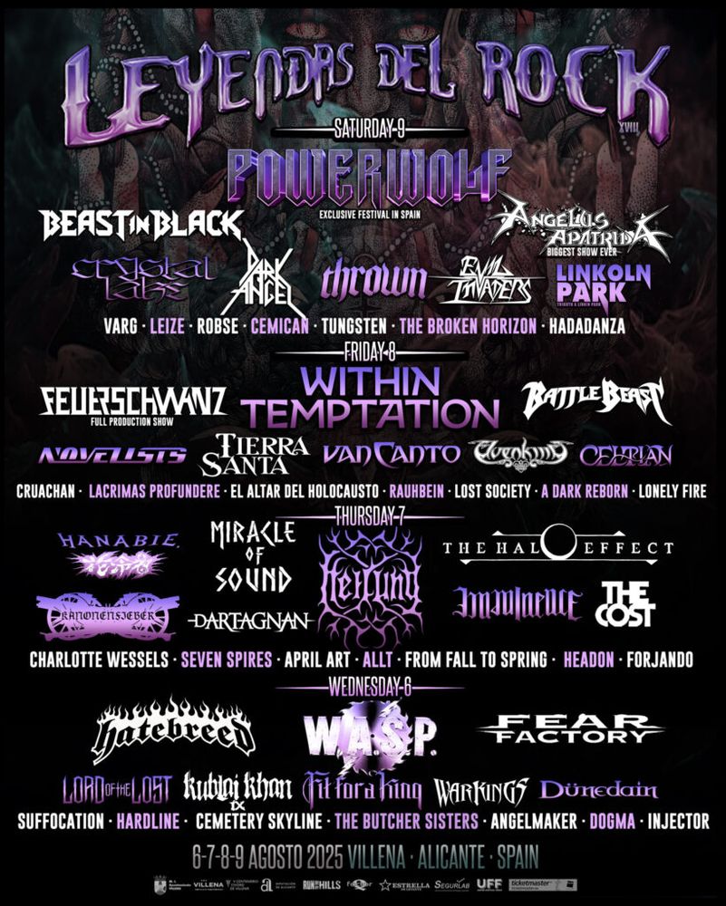 Cartel de la XIX edición del leyendas del Rock que se disputa esta semana en Villena.
