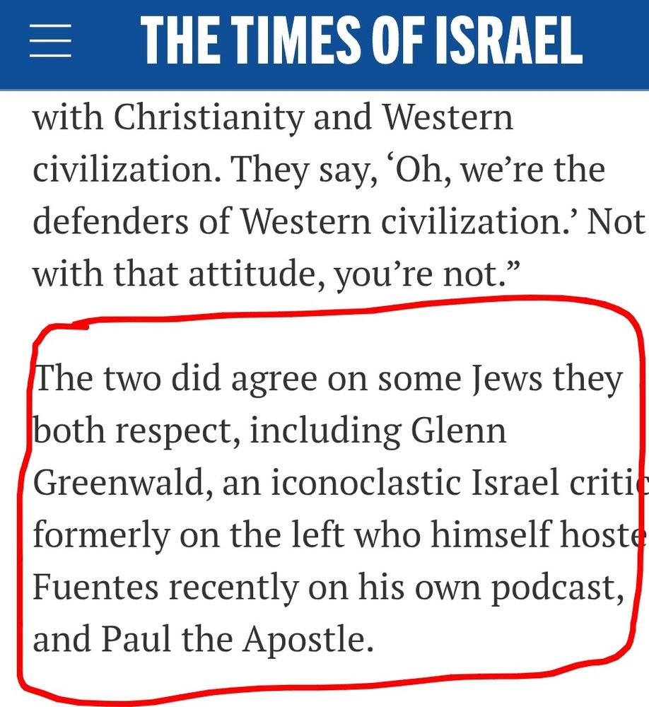 Tucker and Fuentes agreeing that Glenn Greenwald is one of the "good Jews" -- because of course