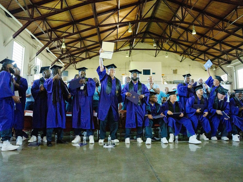 Dignitaries turned out for the commencement ceremony honoring 16 men who earned bachelor’s degrees from Northwestern University through the Northwestern Prison Education Program.