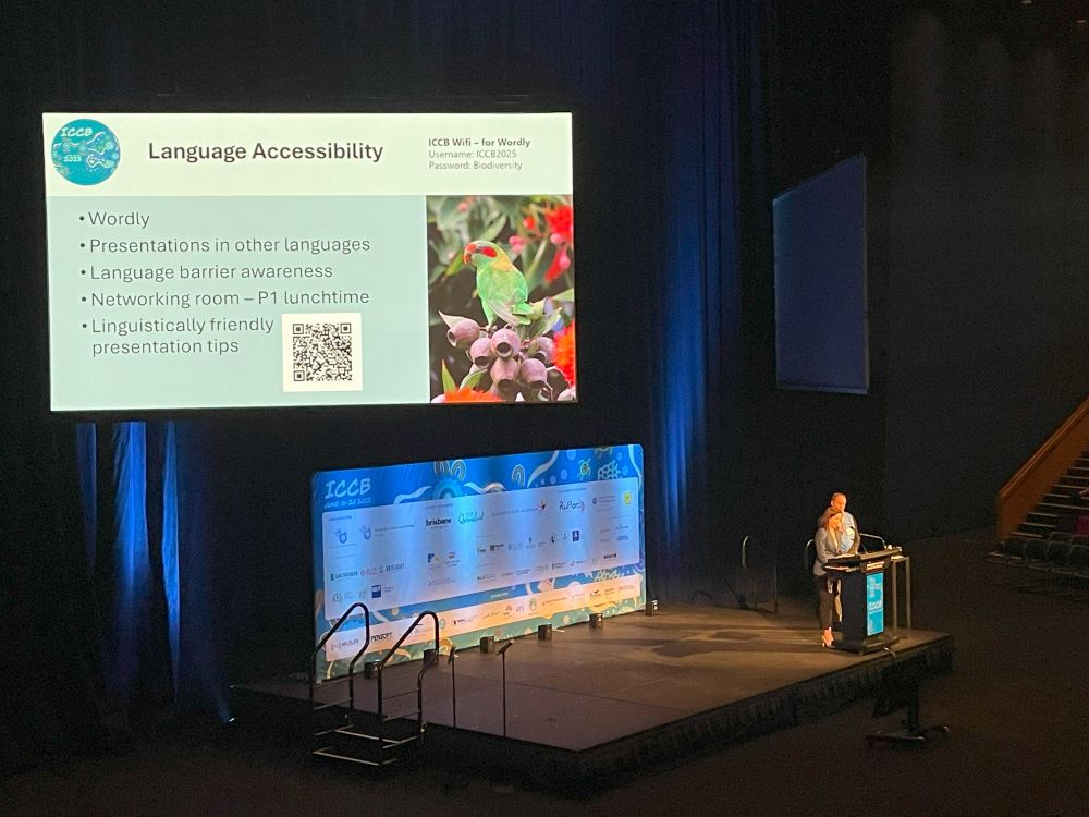 Micha Jackson describing ICCB2025 language accessibility measures