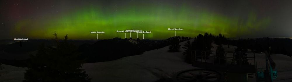 Aurora viewed from Cypress Mountain cam around 1:30am