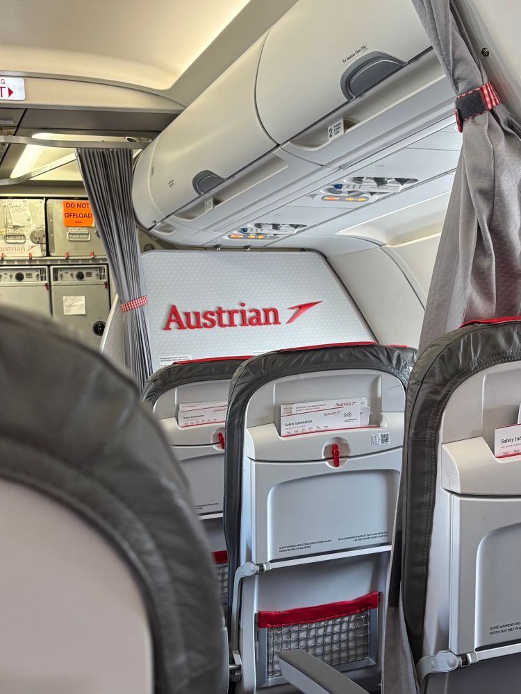 Interior of Austrian plane