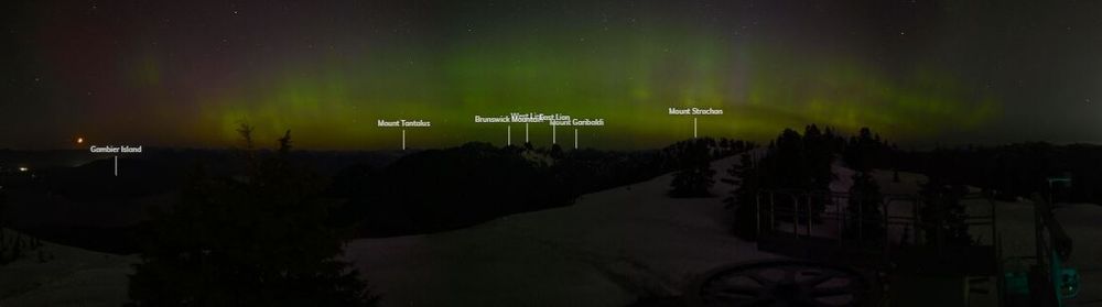 Aurora viewed from Cypress Mountain cam around 1:30am 