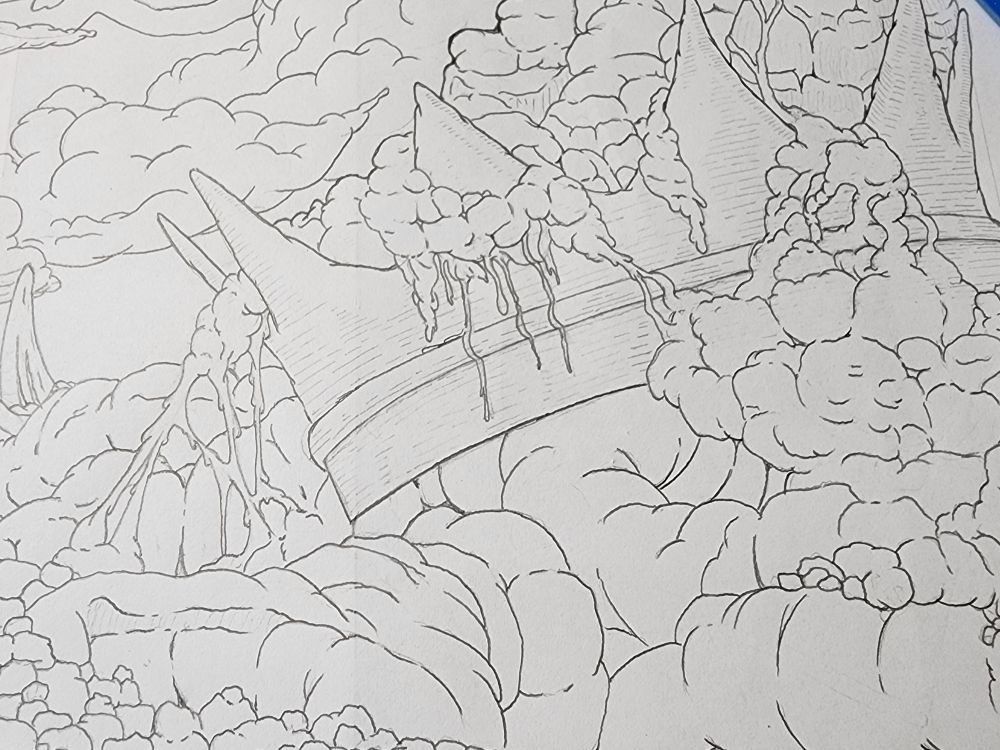 Pencil sketch of a crown on paper.