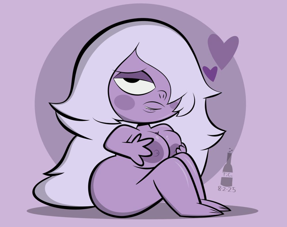 Amethyst (Steven Universe) Fondling her boobs~