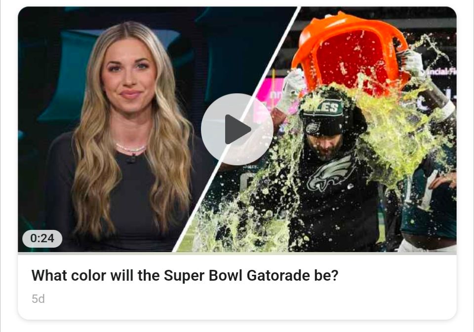 ESPN.com video: "What color will the Super Bowl Gatorade be?"