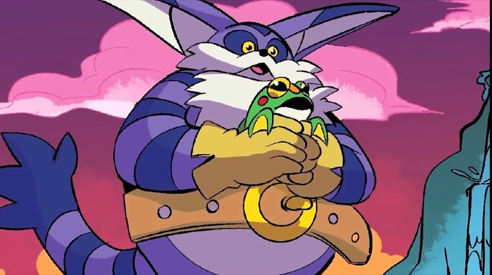 Big the Cat holding Froggie from an Archie Comic.