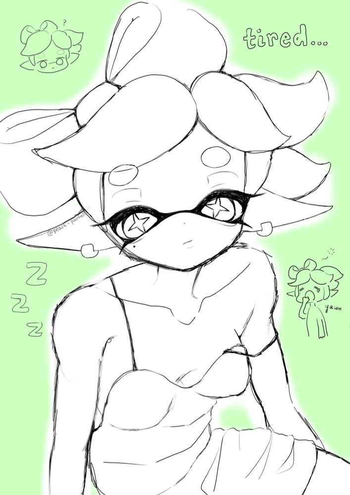 Messy doodle of Marie from Splatoon