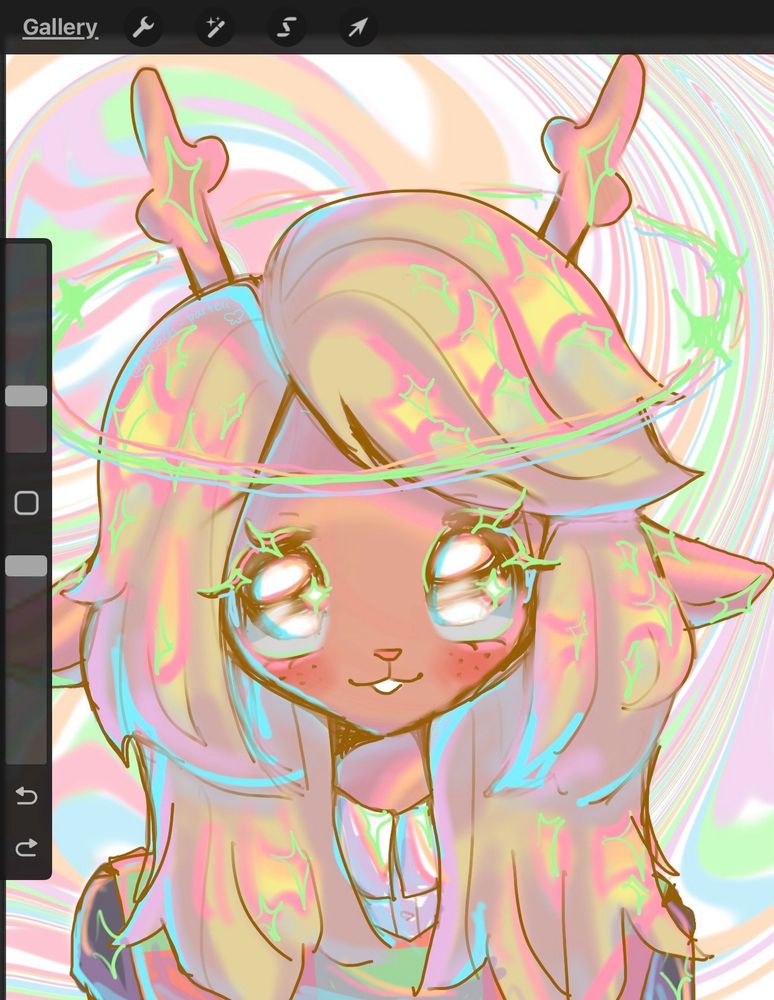colorful doodle of noelle from deltarune