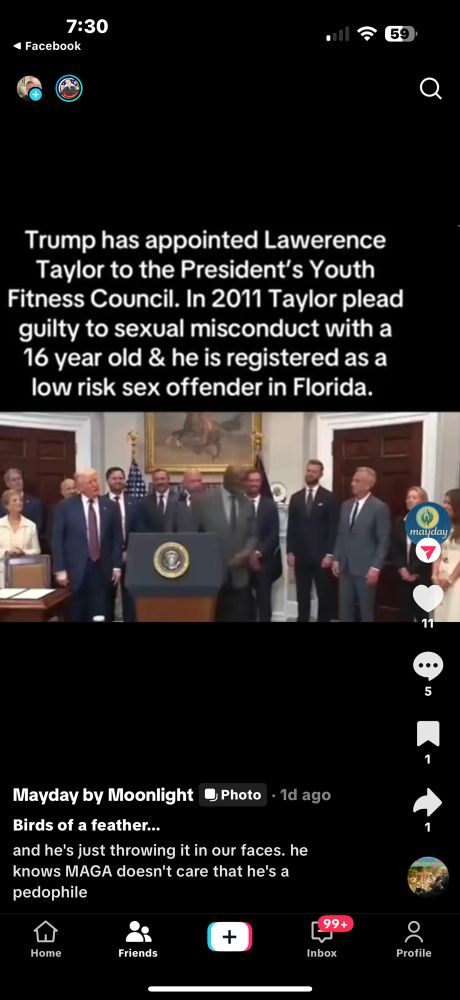 Trump has appointed Lawerence Taylor to the President's Youth Fitness Council. In 2011 Taylor plead guilty to sexual misconduct with a 16 year old & he is registered as a low risk sex offender in Florida.