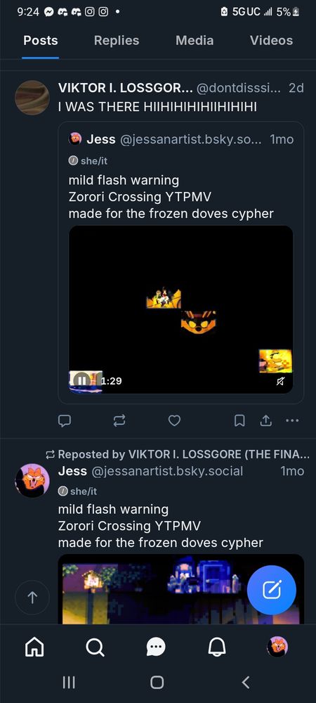 Text of him reposting a song I made and saying "I WAS THERE HIHIHIHIHIHIHIHI"