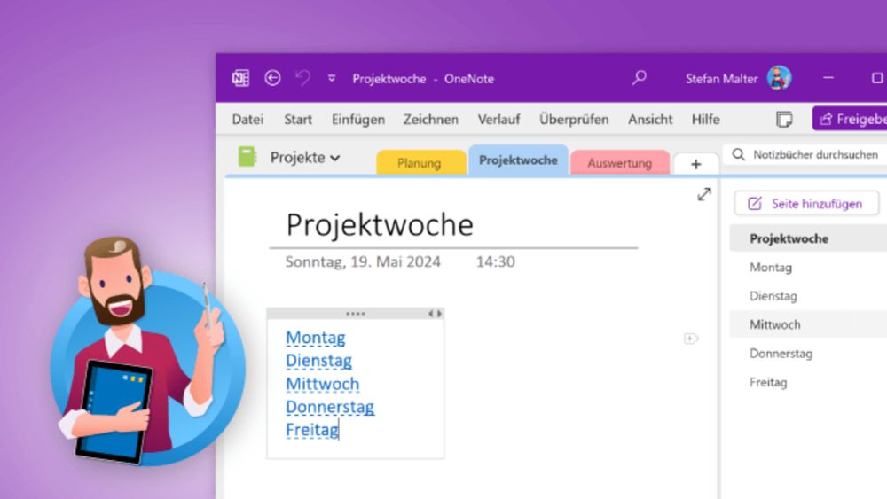 OneNote | Mehrere Seiten hinzufügen | Malter365.de