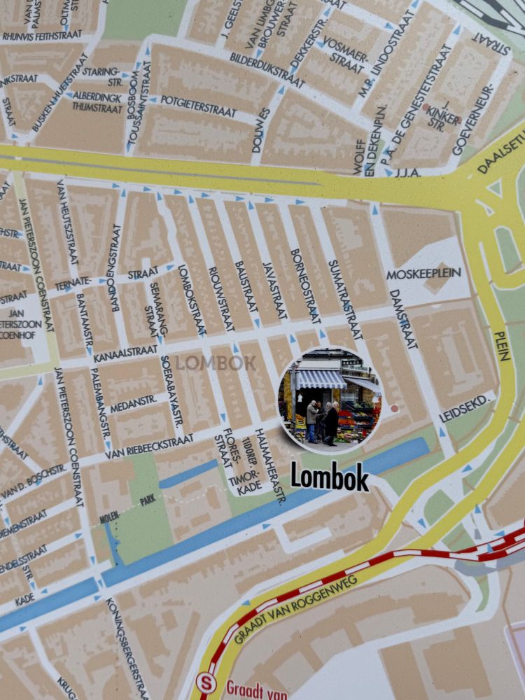 A map displaying Lombok district of Utrecht.
