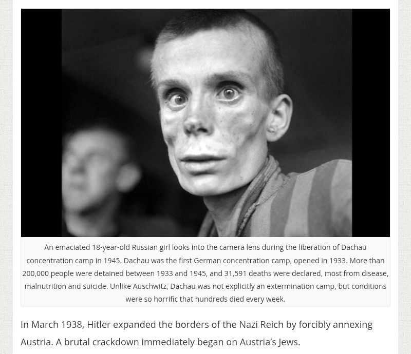 Russian 18 yr girl emaciated in a Nazi concentration camp being liberated.
