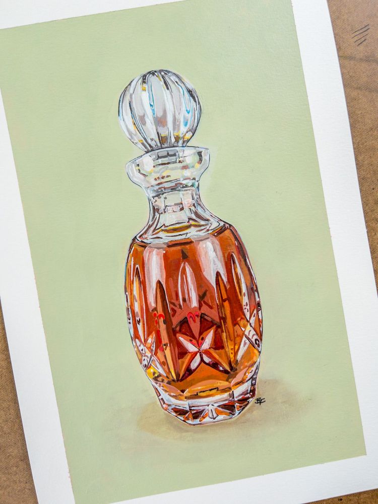 Buffalo Trace Bourbon Decanter Painting