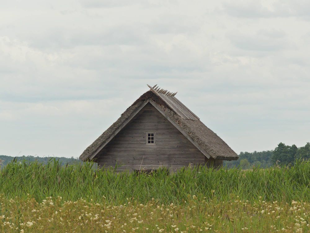 a traditional thatched log cabin in the Matsalu NP