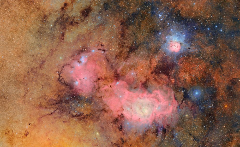 Image du telescope Vera Rubin (nébuleuse de la lagune et trifid) 