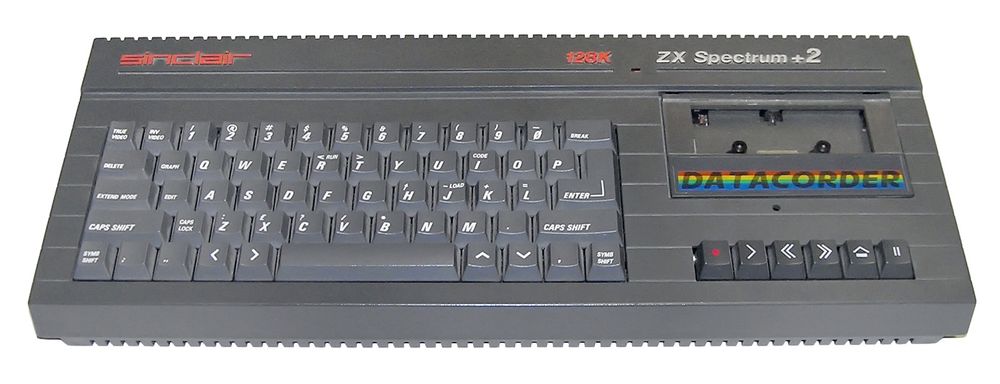 Sinclair ZX Spectrum +2 with datacorder cassette deck
